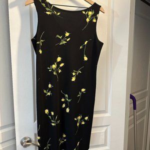 EUC - GAS - Women's Black and Yellow Floral Dress